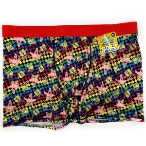 SpongeBob Patrick Boxer Briefs Mens XL Underwear Nickelodeon Colorful Rainbow